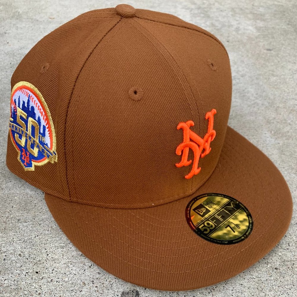 Exclusive New Era 59Fifty Bourbon and Suede New York Mets 50th Patch UV Hat